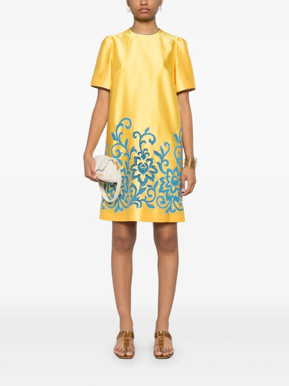Paisley-Embroidered Dress