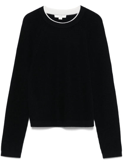 Contrasting-Trim Sweater