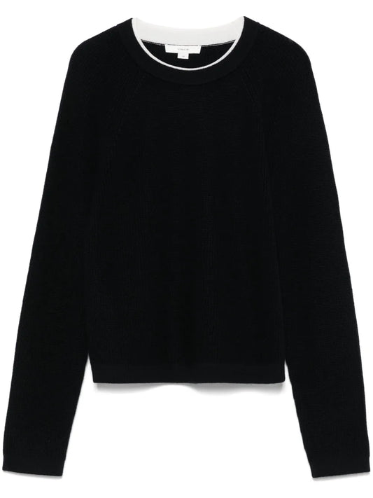 Contrasting-Trim Sweater