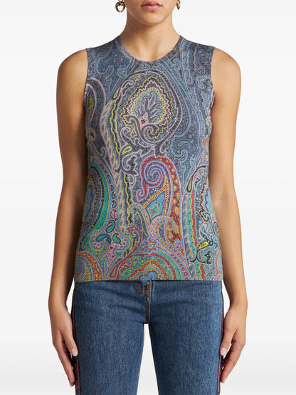 Paisley-Print Top
