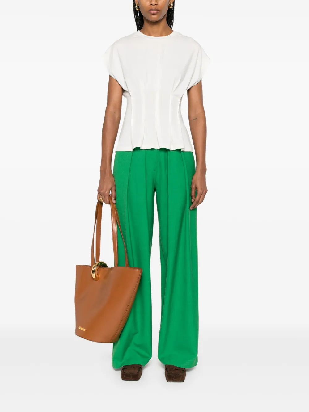 Pleat-Detail Palazzo Pants