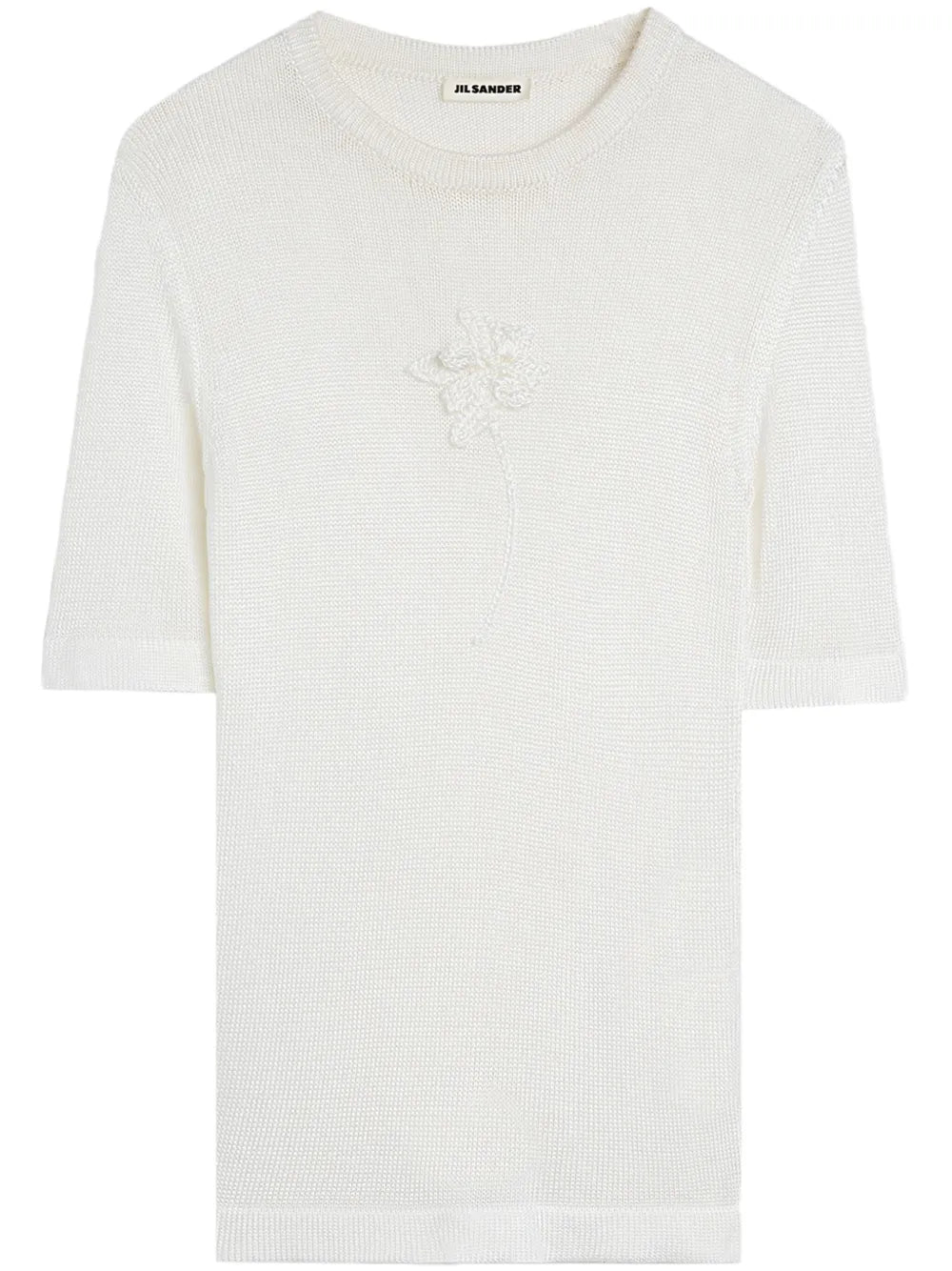 Crochet-Flower Knit T-Shirt