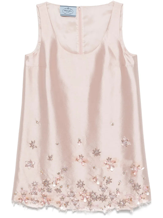 Crystal-Embellished Mini Dress