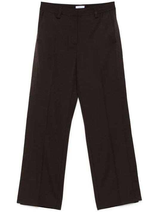 Virgin-Wool Wide-Leg Trousers