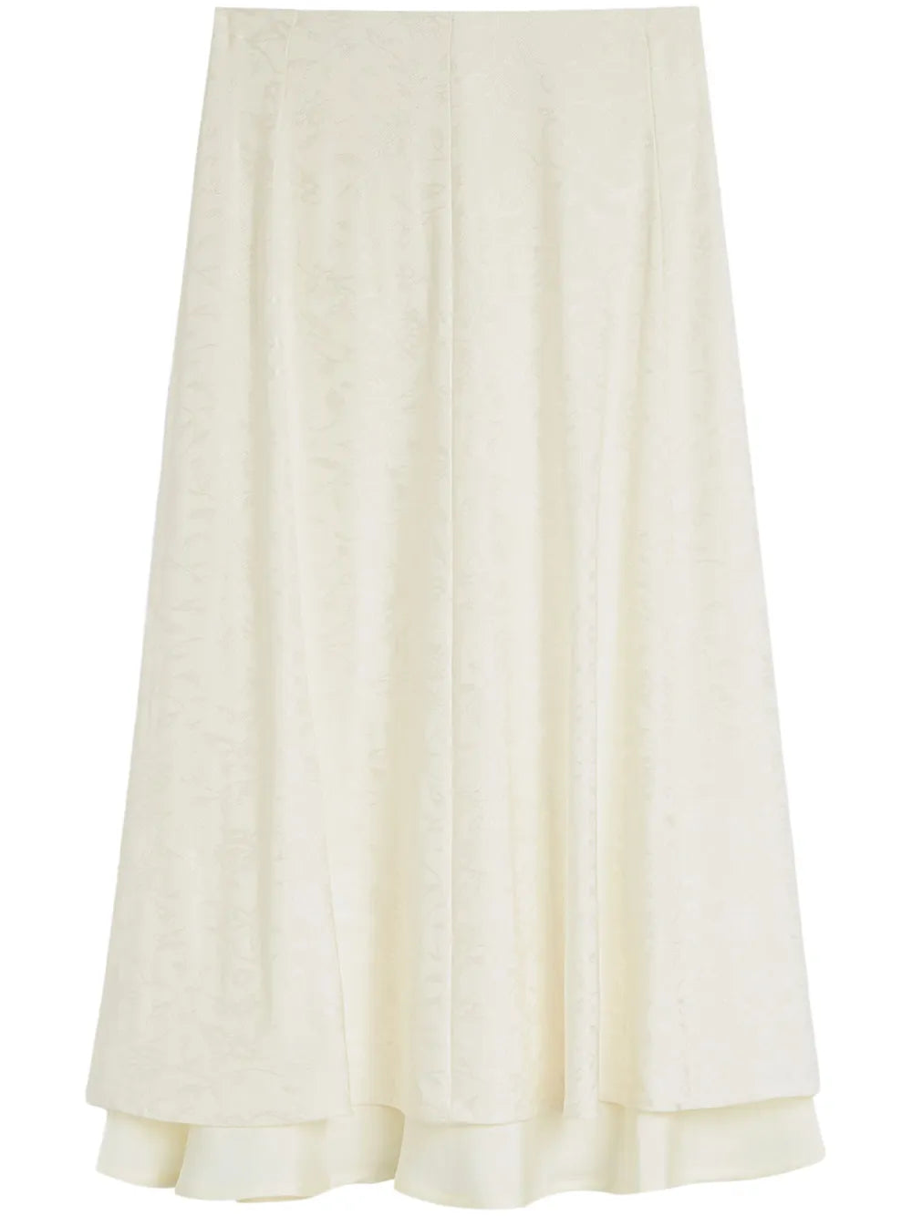Floral-Jacquard Midi Skirt