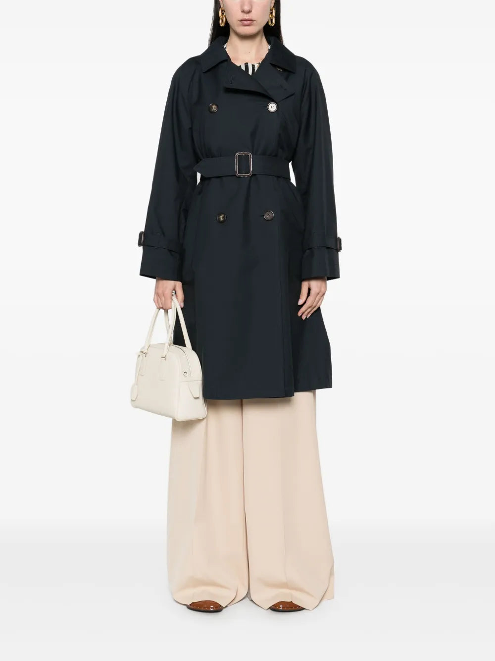 Gabardine-Weave Trench Coat