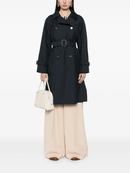 Gabardine-Weave Trench Coat
