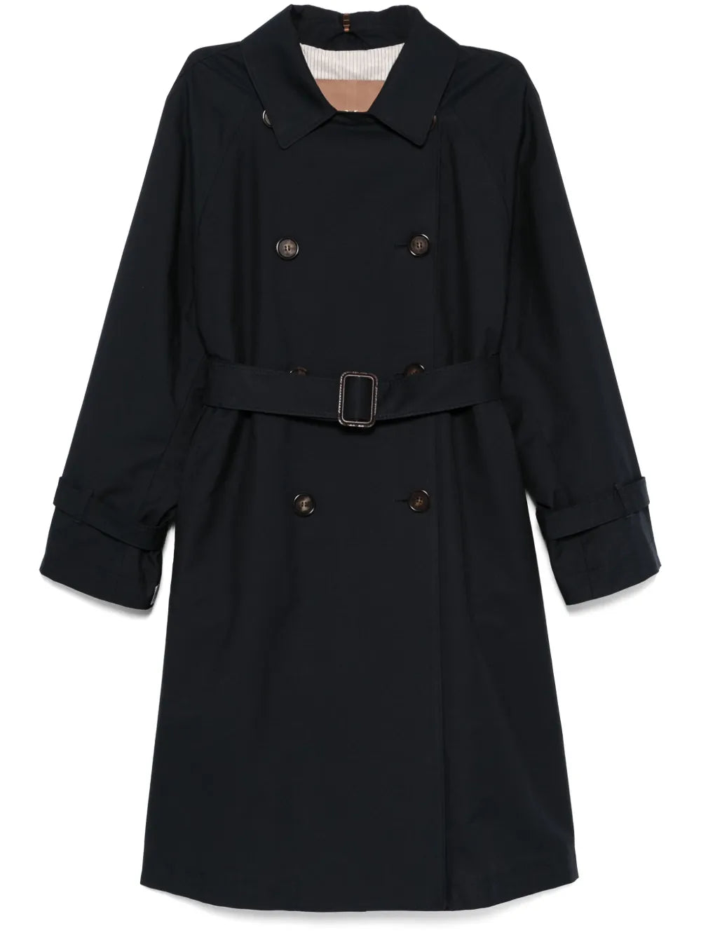 Gabardine-Weave Trench Coat