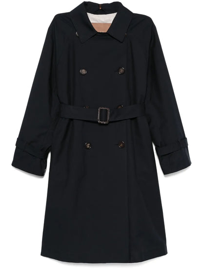Gabardine-Weave Trench Coat