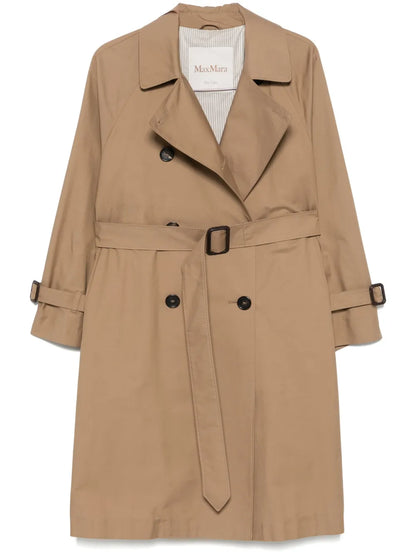 Gabardine-Weave Trench Coat