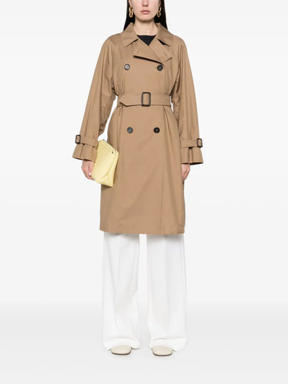 Gabardine-Weave Trench Coat