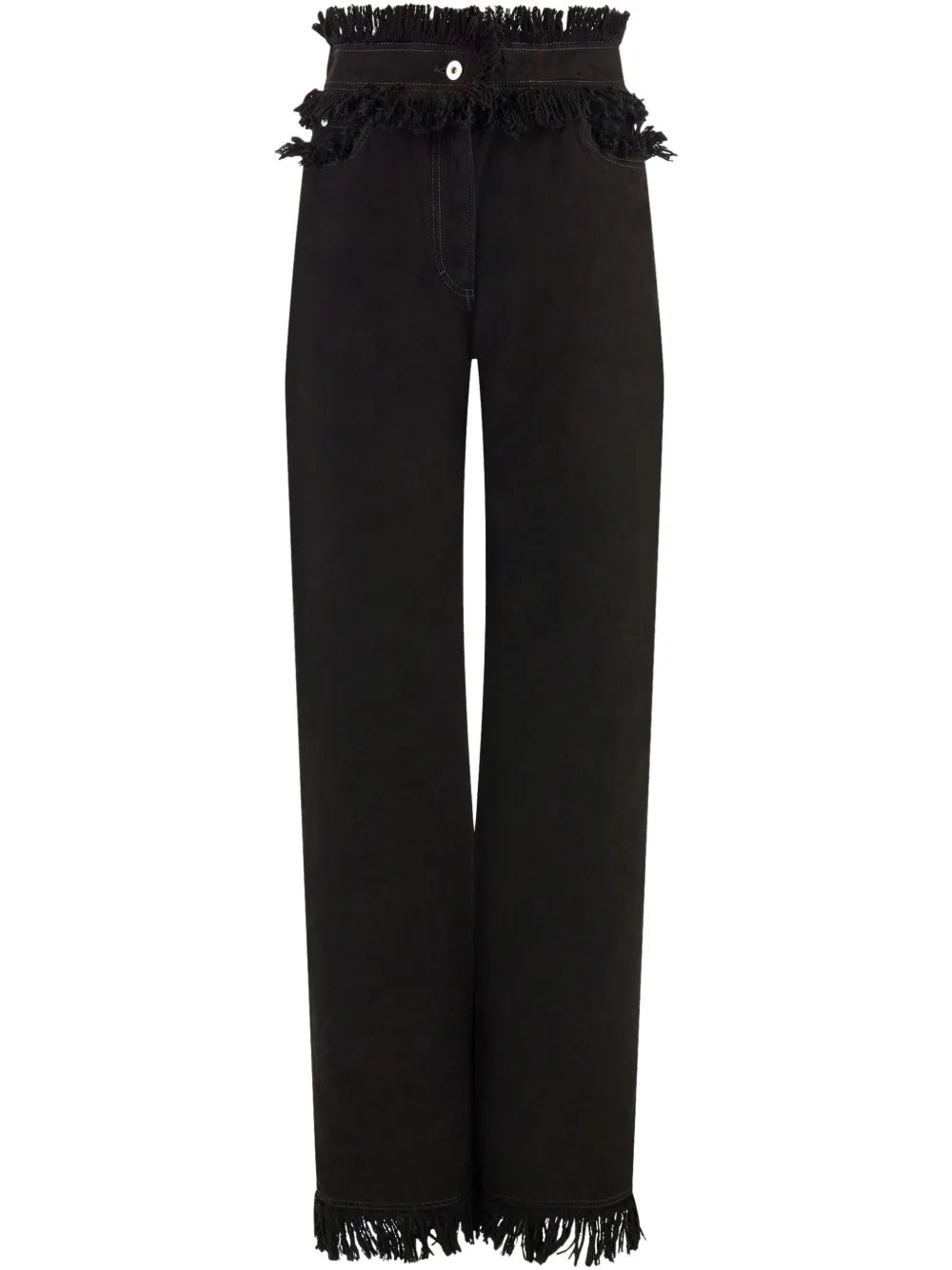 Fringed Straight-Leg Jeans