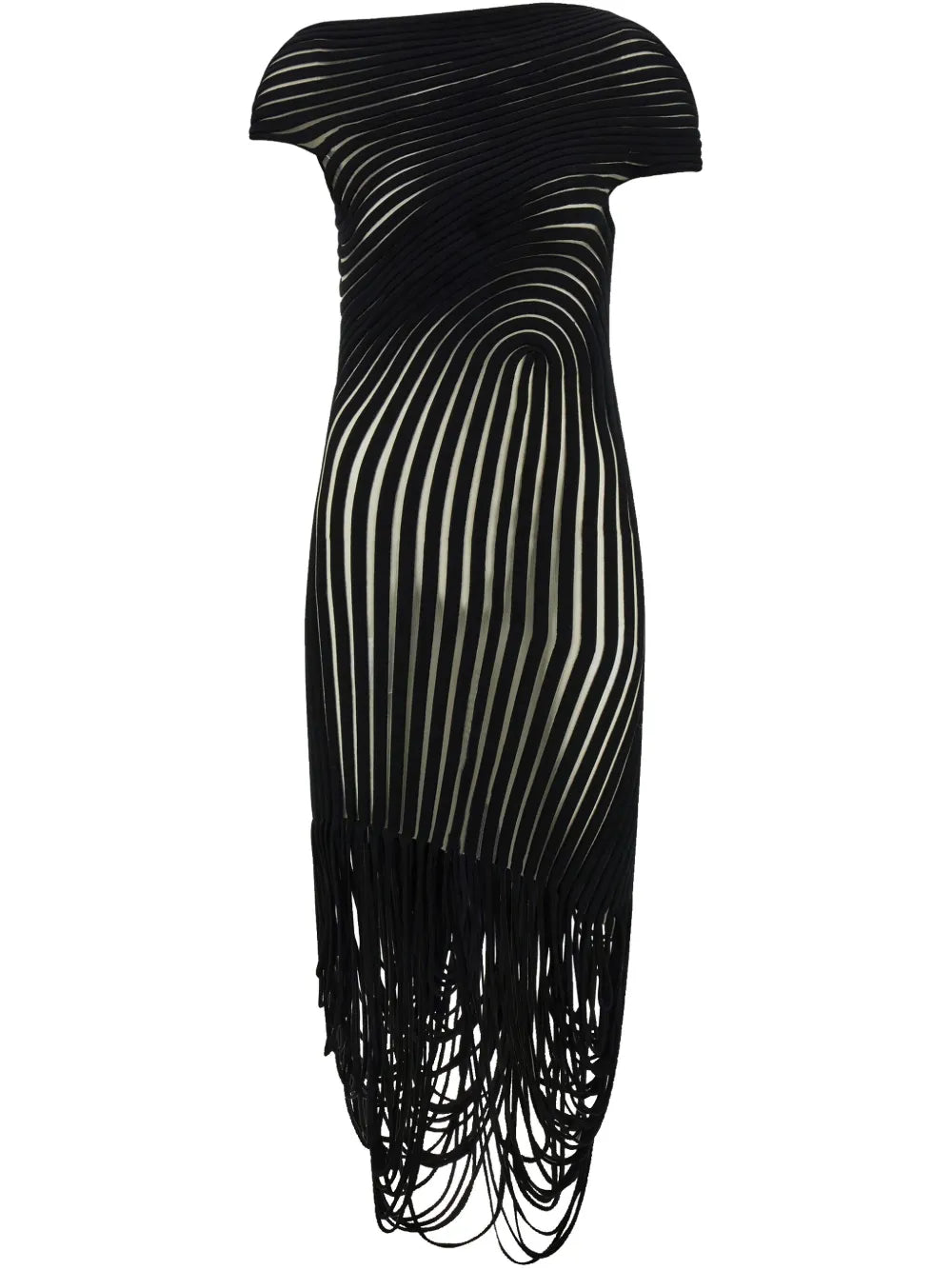 Draped Asymmetric Midi Dress