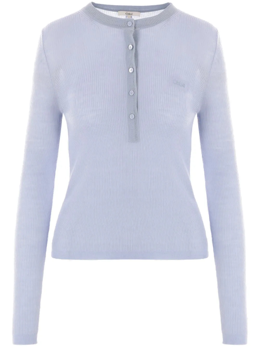 Ribbed Long-Sleeves Henley T-Shirt