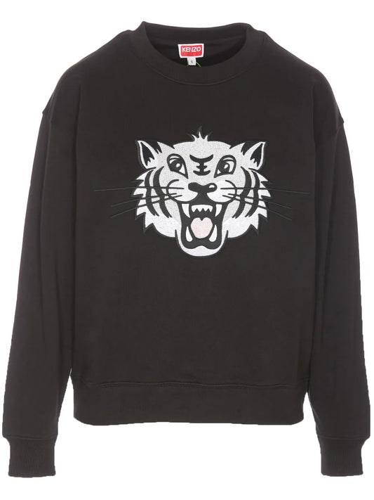 Happy Tiger Embroidered Sweatshirt
