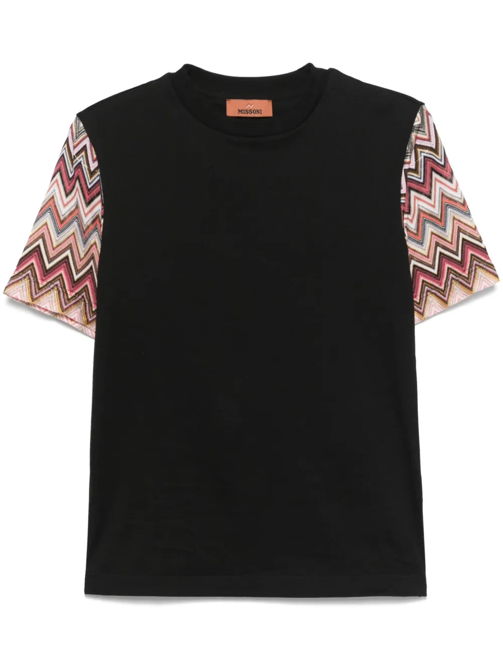 Crew-Neck Zigzag-Knit T-Shirt