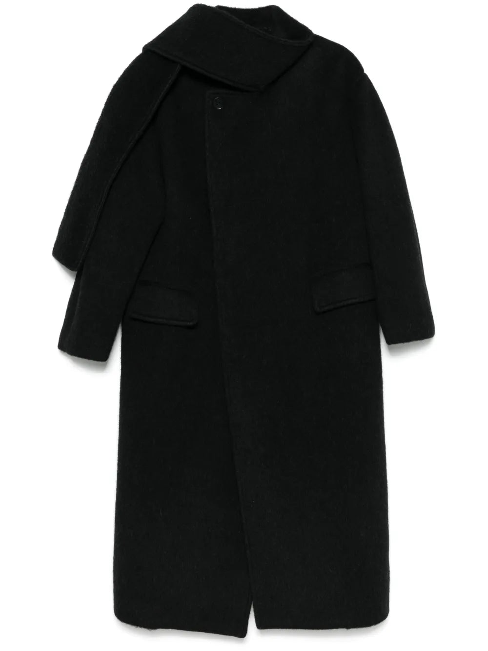 Scarf-Detailing Coat