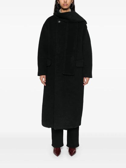 Scarf-Detailing Coat