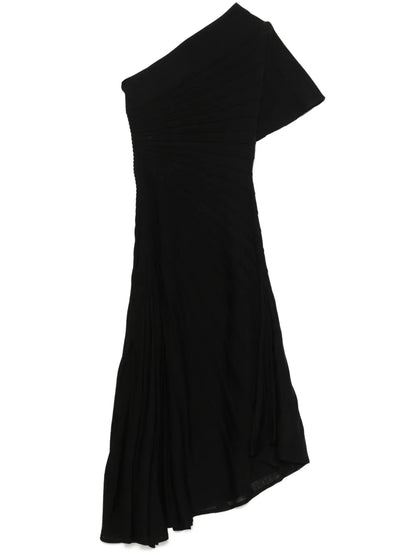 Asymmetrical Knit Midi Dress
