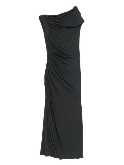 Draped Jersey Midi Dress