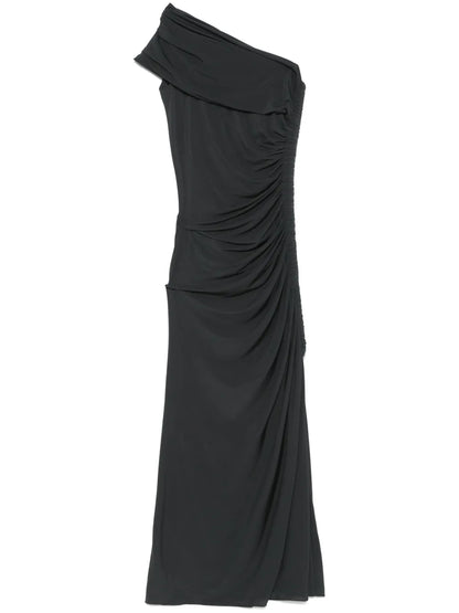 Draped Jersey Midi Dress