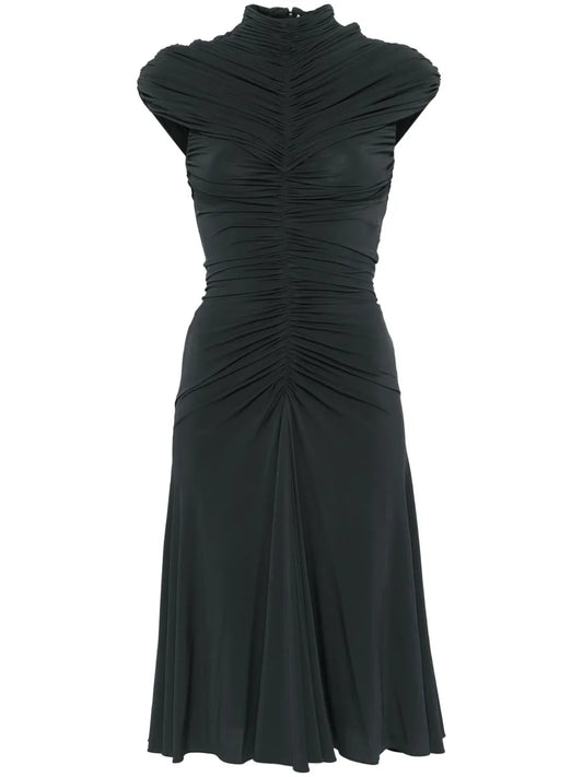 Gathered Jersey Midi Dress