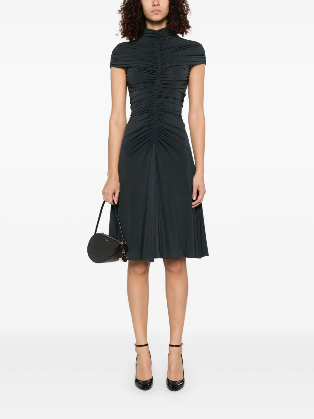 Gathered Jersey Midi Dress