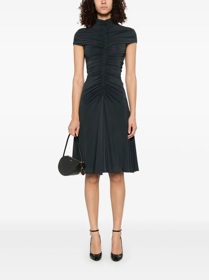 Gathered Jersey Midi Dress