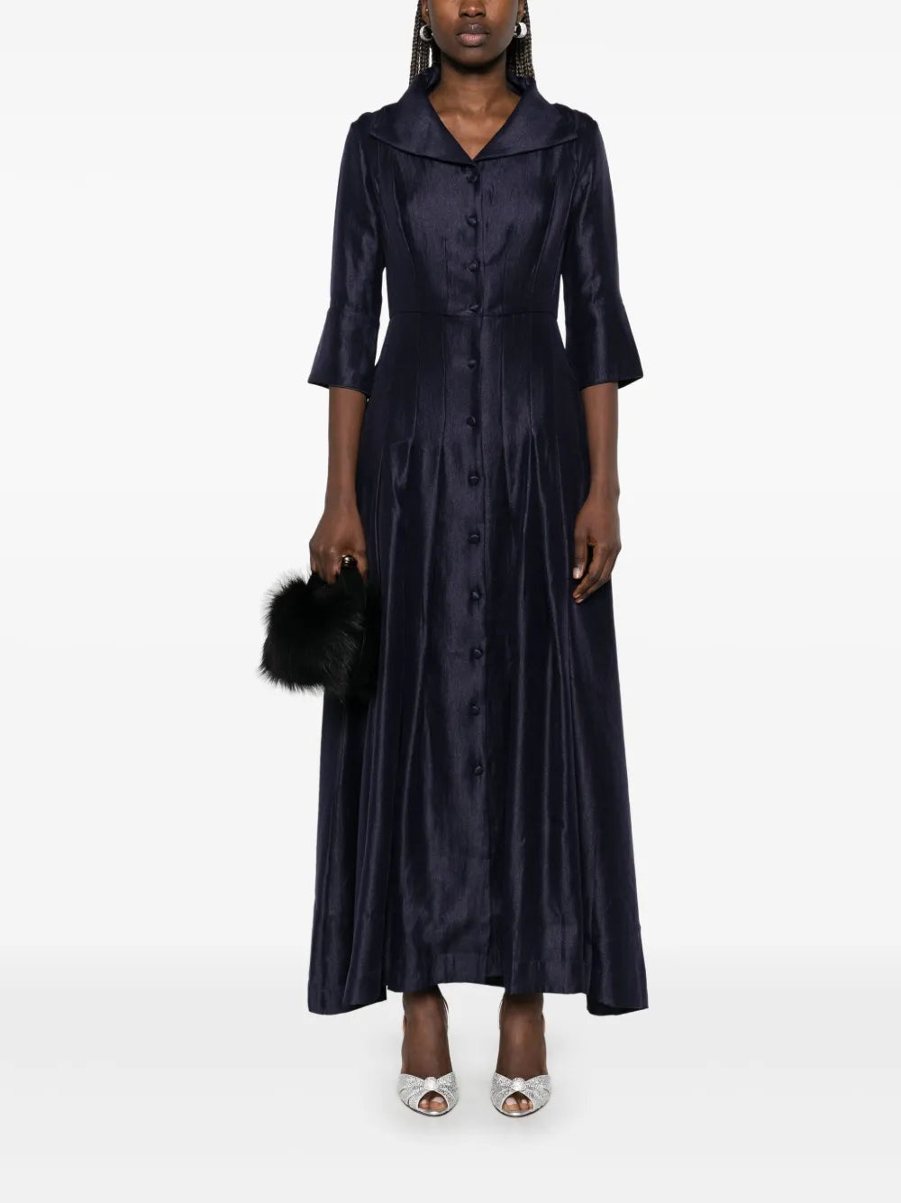 Metallic-Effect Maxi Dress