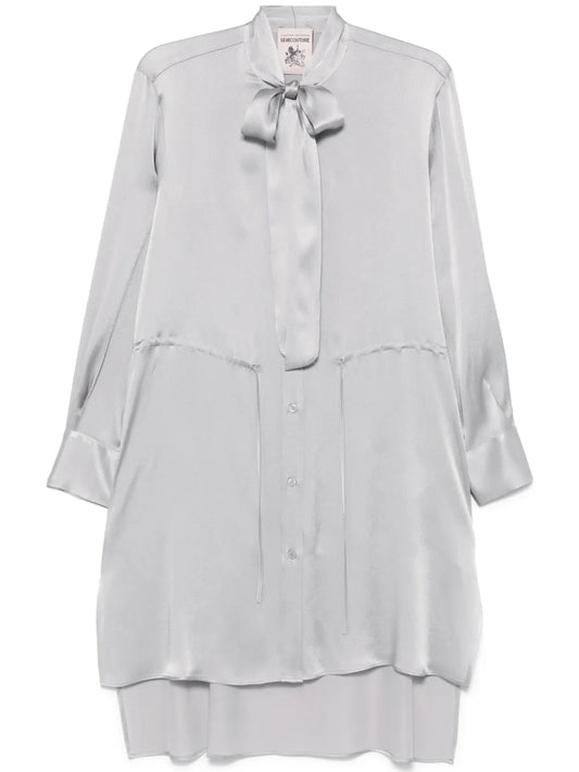 Tied-Neck Mini Dress