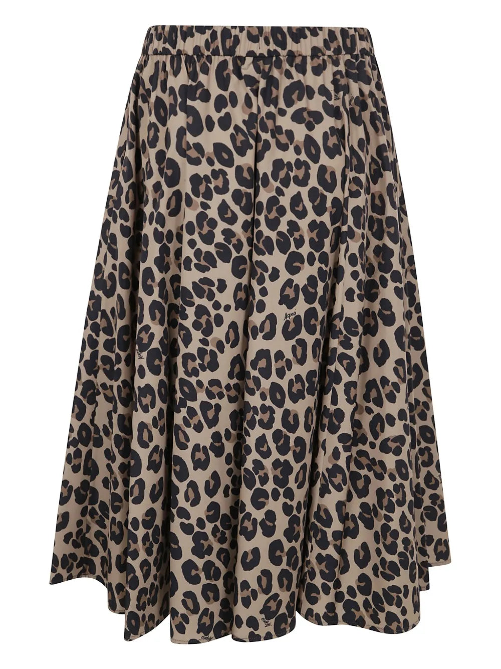Leopard-Print Pleated Skirt