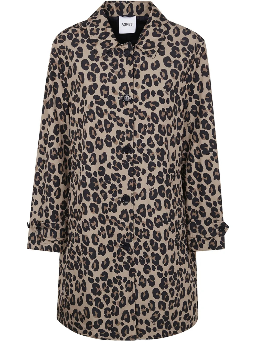 Leopard-Print Single-Breasted Coat