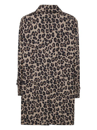 Leopard-Print Single-Breasted Coat