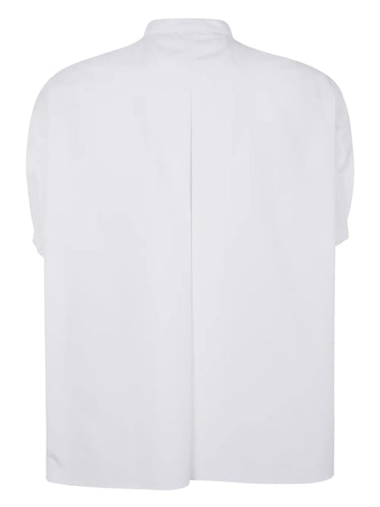 Peplum-Sleeve Button-Up Shirt
