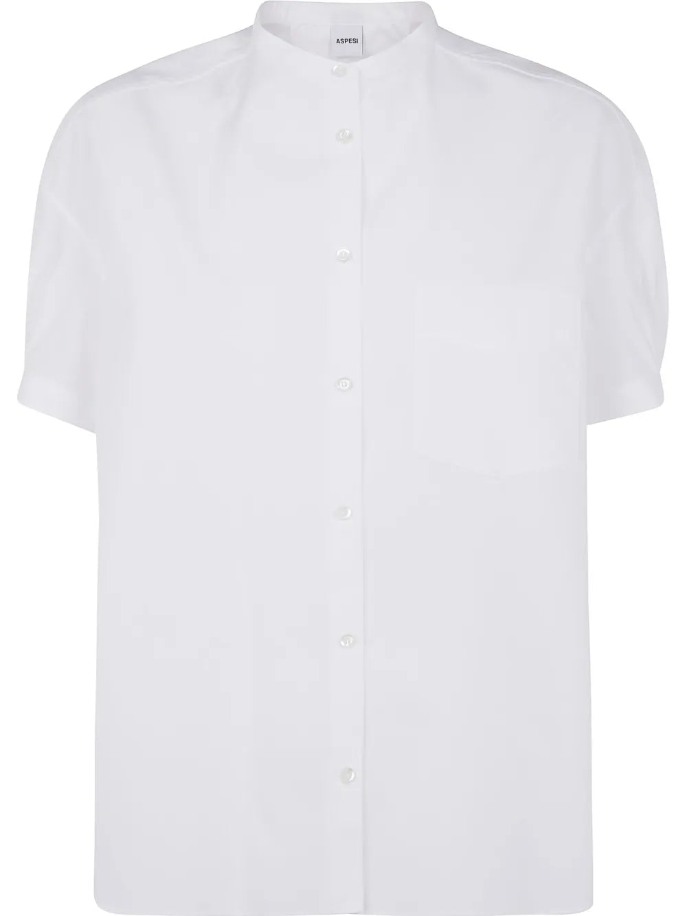 Peplum-Sleeve Button-Up Shirt