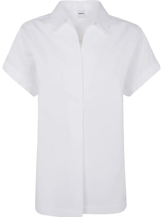 Short-Sleeve Cotton Blouse