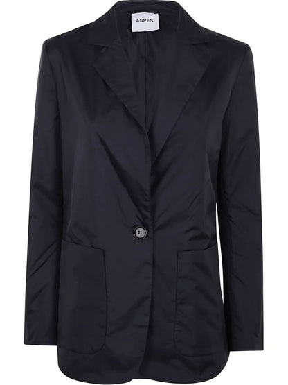 Patch-Pocket Single-Breasted Blazer