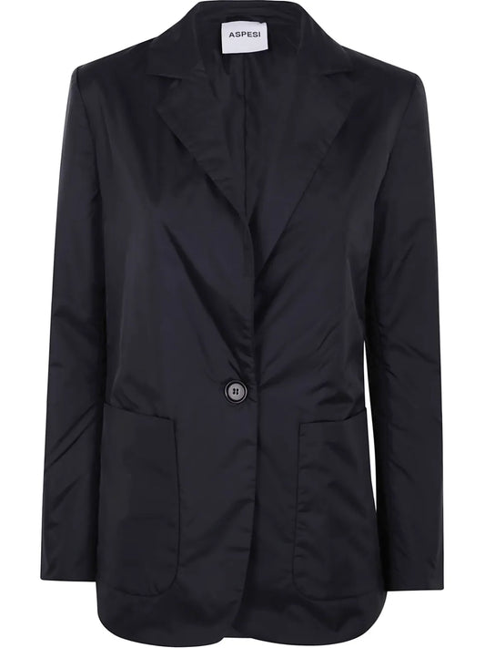 Patch-Pocket Single-Breasted Blazer