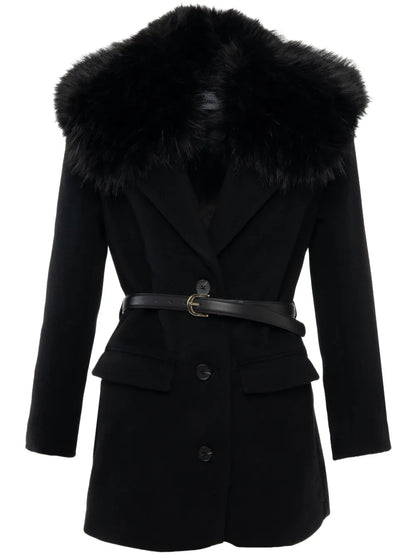Faux Fur-Collar Jacket