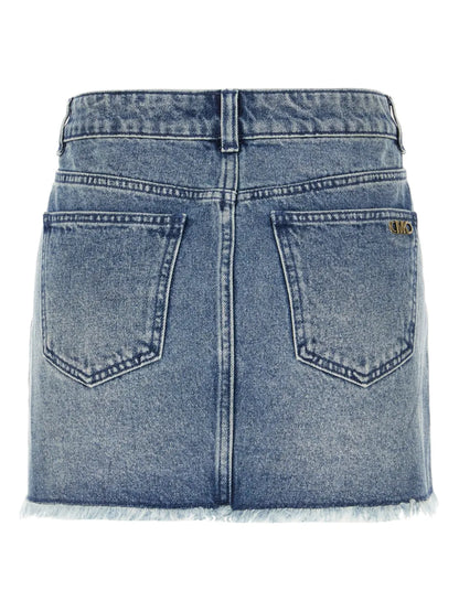 Frayed Denim Mini Skirt