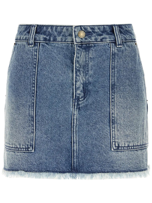 Frayed Denim Mini Skirt