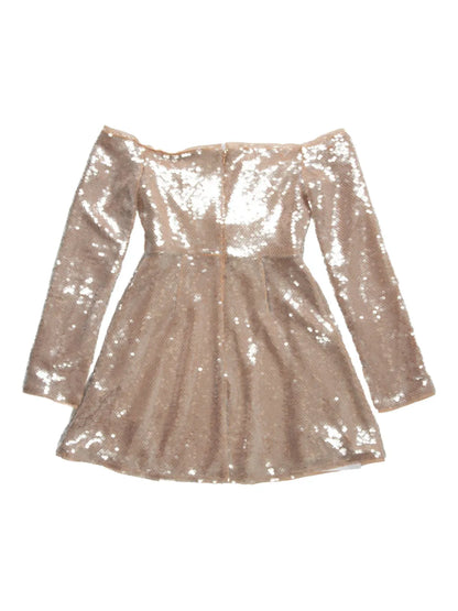 Sequin Off-Shoulder Mini Dress
