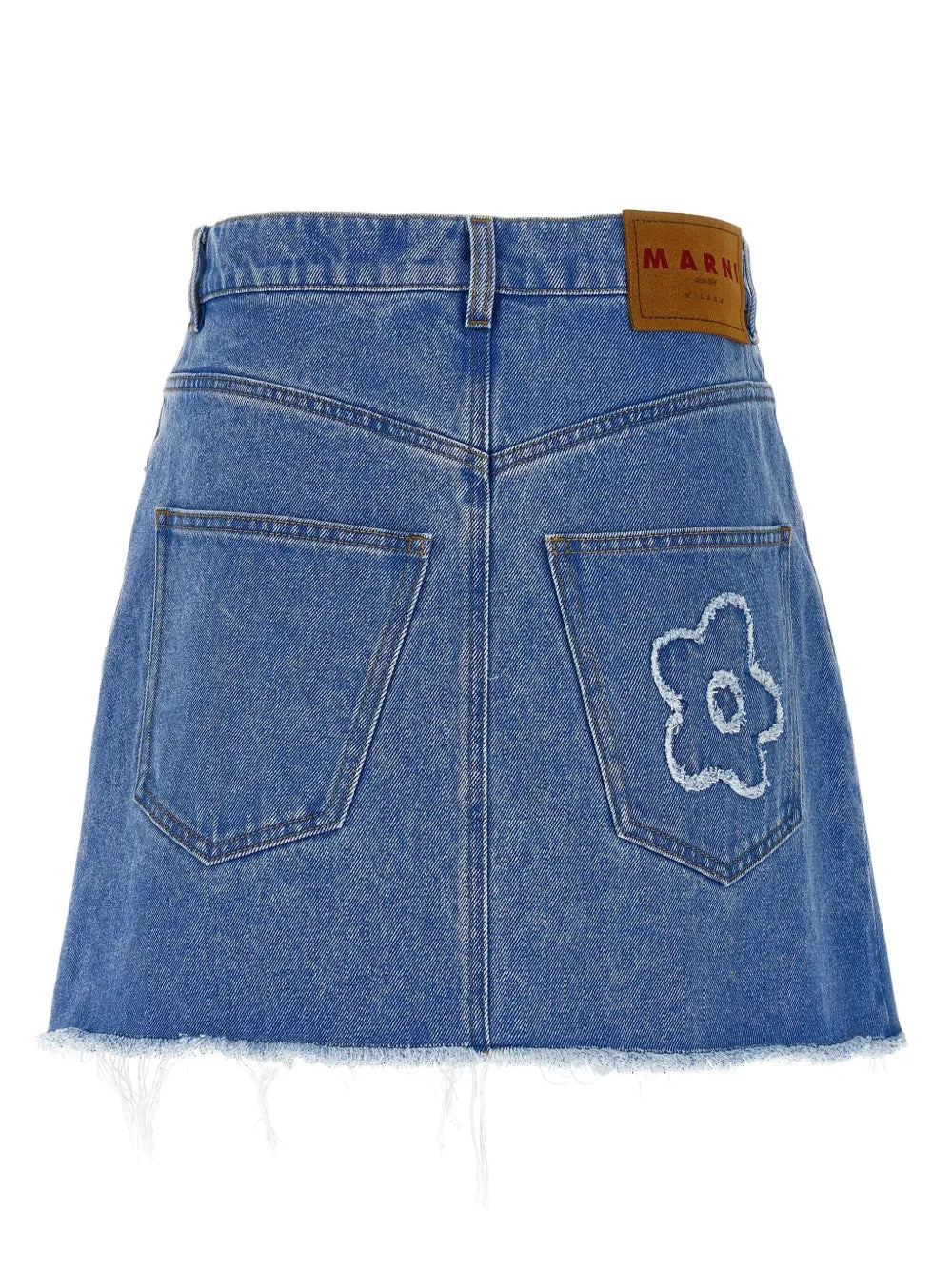 Floral-Appliqué Mini Skirt