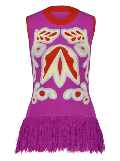 Tina Bellflower Jacquard Tank Top