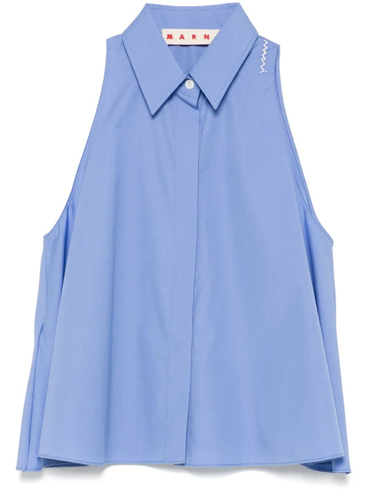 Flared Cotton Blouse