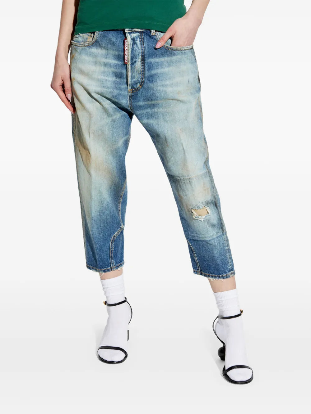 Distressed Cropped Jeans