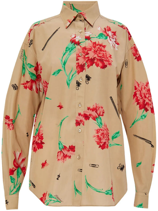 Floral-Motif Shirt