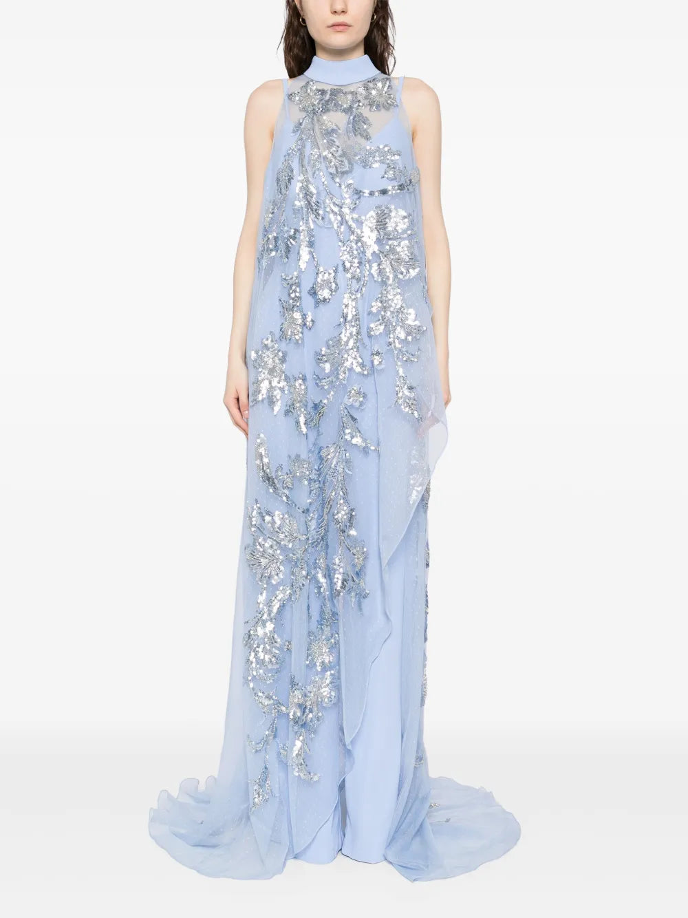 Bead-Embellished Crepe Jumpsuit