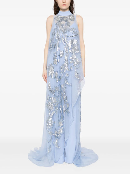 Bead-Embellished Crepe Jumpsuit