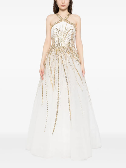 Bead-Embellished Tulle Dress